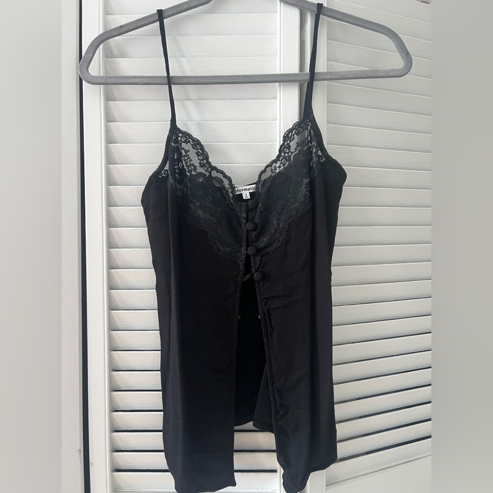 Reformation Black Lace Camisole